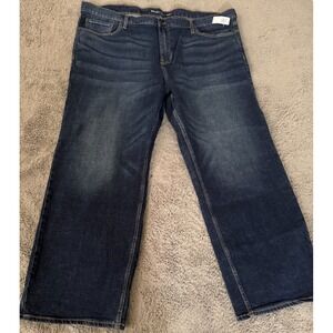 Old Navy Jeans Mens 46x30 LOT OF 2 Straight Leg Stretch Dark Wash Denim Wide New